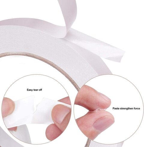 Ultra Thin Double Sided Adhesive Tape (1 Inch 55 Yards) Lasting, Acid Free  & Heat Resistant, Double Sided Tape for Gifts, Photos, Scrapbooking