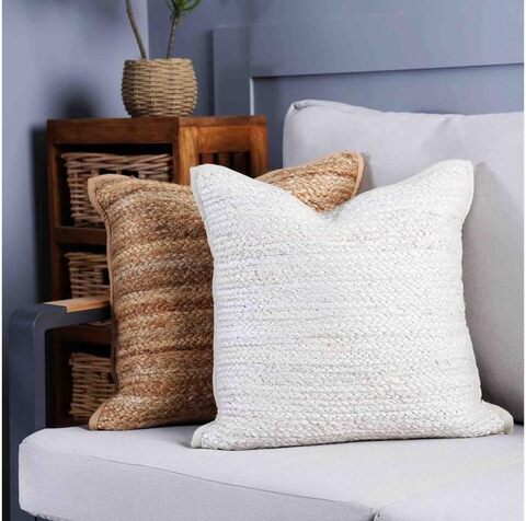 White textured best sale throw pillow