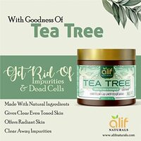 Alif Naturals Tea Tree Face &amp; Body Scrub With Tea Tree Oil For Men &amp; Women, Deep Cleansing &amp; Gentle Exfoliation, Removes Tan, Dead Cells, Anti Acne, All Skin Types, 100ml