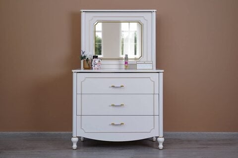 PAN Home Home Furnishings Coolplus Kids Dressing Table With Mirror 87X99X49 cm Cream