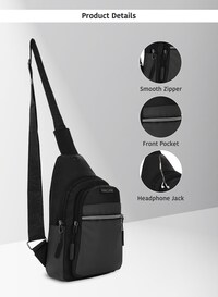 Men&#39;s Chest Bag, Suitable for Outdoor Sports, Leisure and Travel, Canvas Fabric, with Earphone Hole