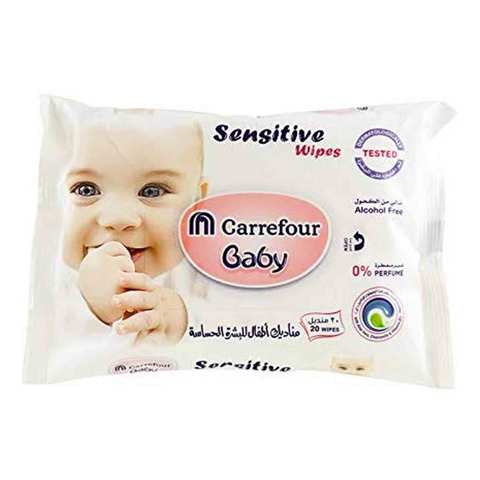 Buy Carrefour Baby Wipes Sensitive 20 Wipes Online Shop Baby