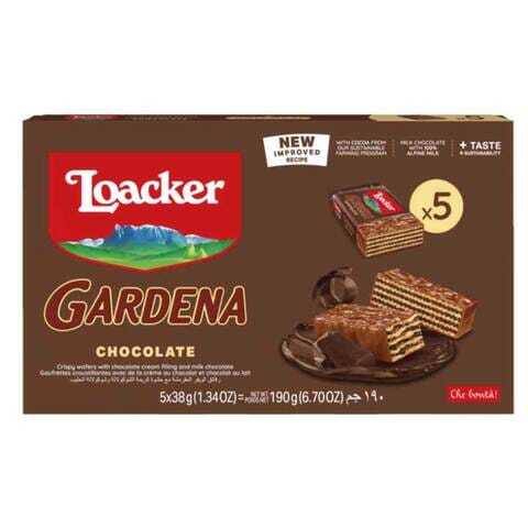 LOACKER GARDENA MILK CHOCOLATE COATED WAFERS CHOCOLATE CREAM FILLING 