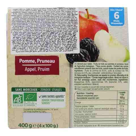 Carrefour Baby Bio Apple And Prune Compote 100g Pack of 4
