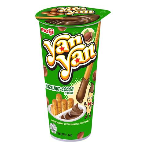 Meiji Yan Yan Choco Hazelnut Flavour Dip Biscuit Snack 44g x Pack of 10