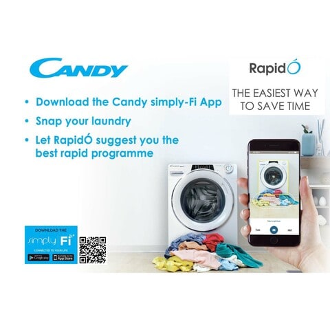Candy Rapid O Washer Dryer 12.5kg Wash + 9kg Dry - ROW412596DWMCR19 - 1400rpm - Anthracite