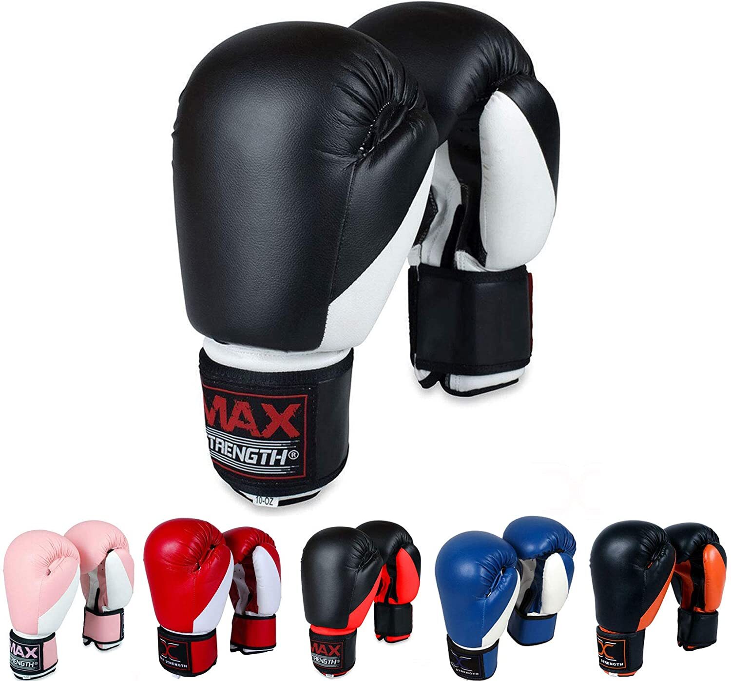 Boxing Gloves Martial Art Sparring Mitt Focus Pads Leather MMA PunchBag Full Set 
