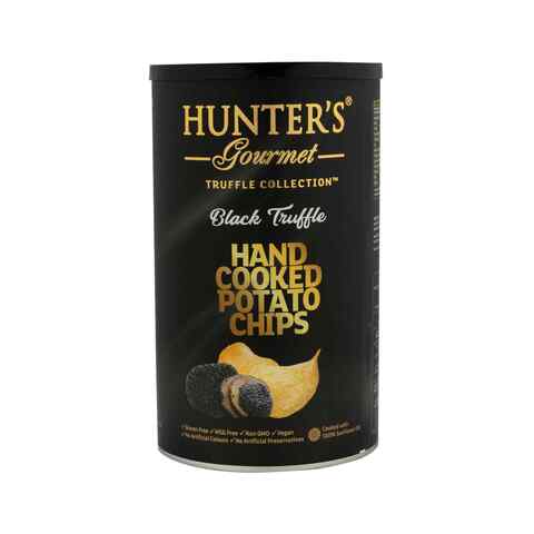 Hunters Gourmet Hand Cooked Black Truffle Potato Chips 150g