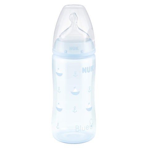 NUK First Choice+ Feeding Bottle With Teat 0-6m Blue 300ml