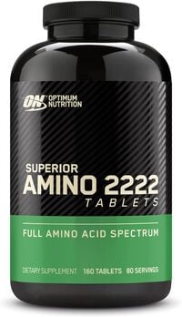 Optimum Nutrition Superior Amino 2222 Tablets, Complete Essential Amino Acids, EAAs to Maintain Muscle Tissue - 160 Tablets