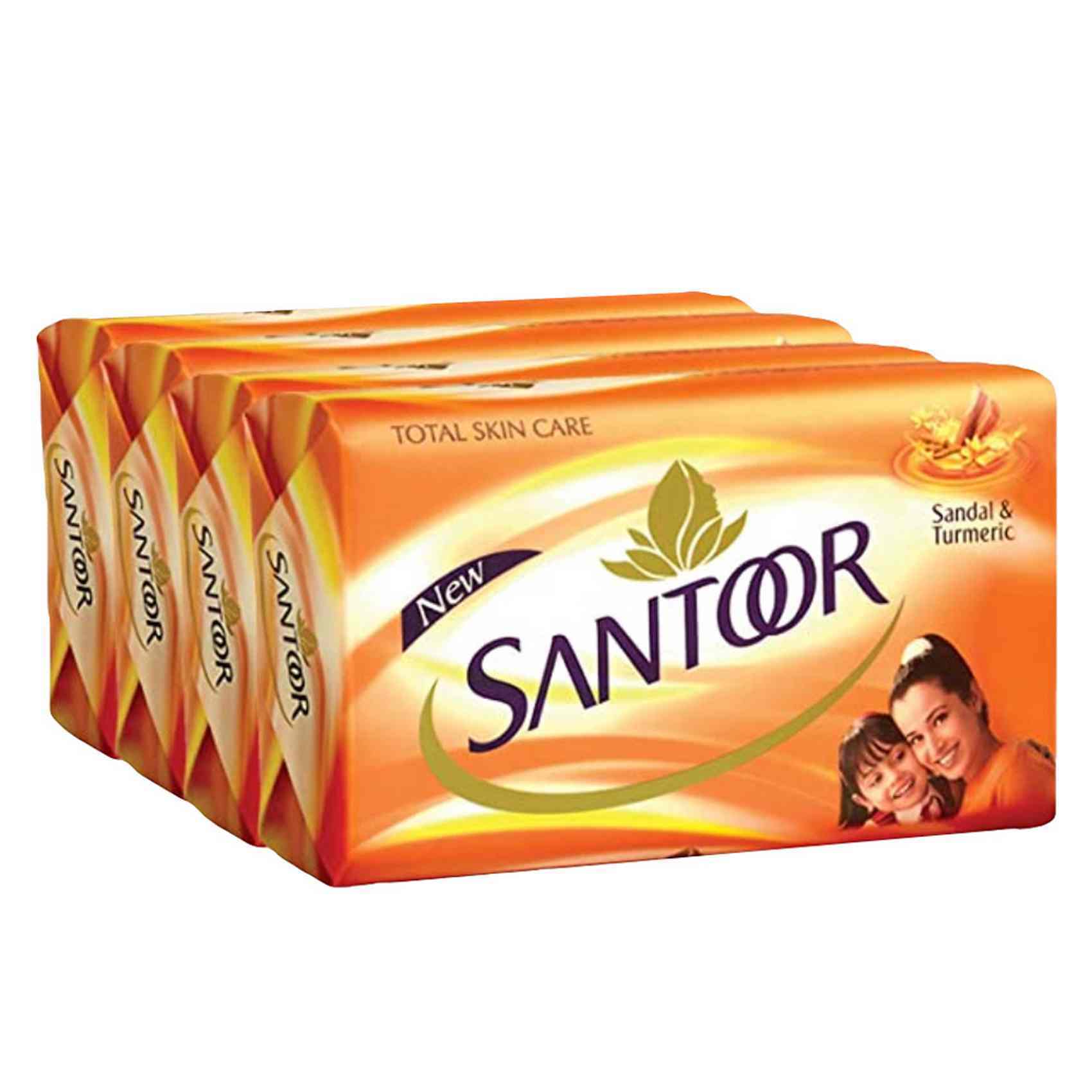 Buy Santoor Bar Soap Sandal & Turmeric 125g x Pack of 4