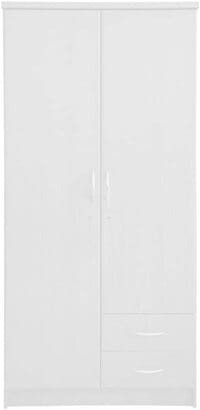 Karnak Wood Wardrobe, Cabinet/Cupboard 2 Door White