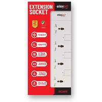 Elexon ESMA approved Universal Extension Socket with 4 Way Plug 5 meter