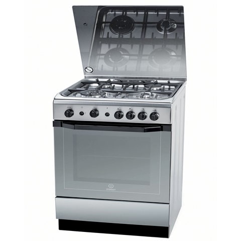 Indesit Free standing 60X60 Cm Gas Cooker with  4 Burners Stainless Steel I6TG1GXGHEX