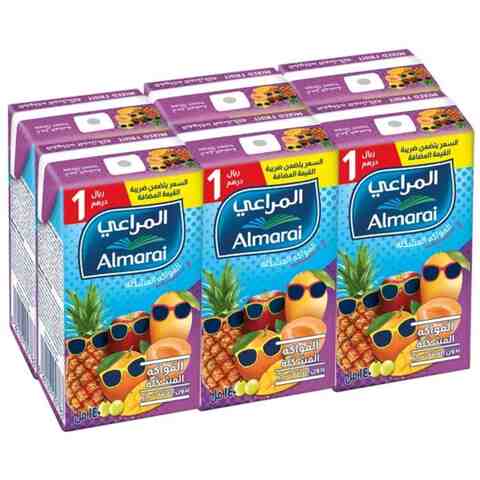 Almarai No Sugar Added Mixed Fruit Juice 140ml Pack of 6