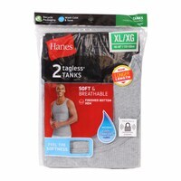 Hanes Brands 392DP2-XL Extra Large Black and Gray Tank Tee-Shirt 2
