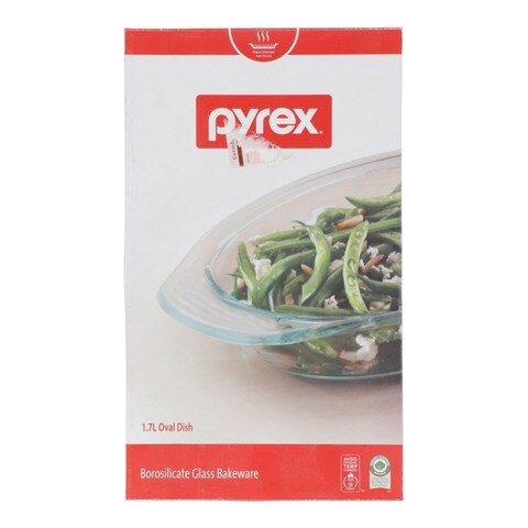 Pyrex Borosilicate Glass Bake Ware Oval Dish 1.7 Litre
