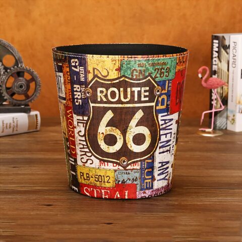 Route 66 Retro Style Trash Can