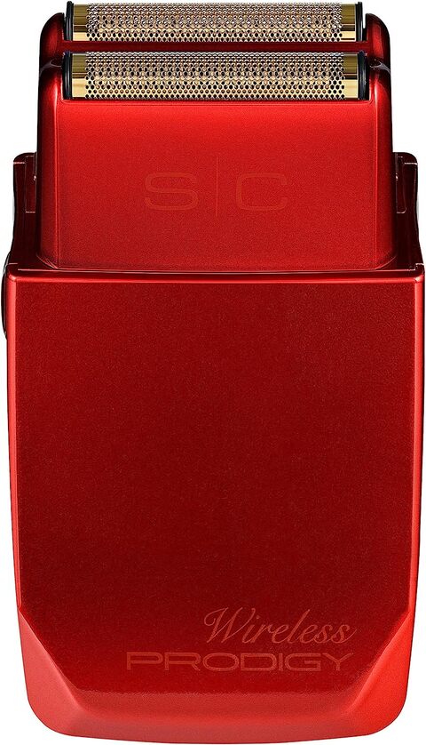 Stylecraft Prodigy Professional Cordless Hypoallergenic Gold Foil Shaver With Cap, Matte Metallic Red