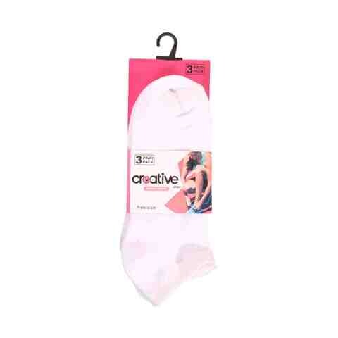 Creative Steps Ladies Socks 3 Pair Pack Free Size White