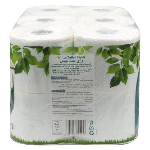 Carrefour Supreme Comfort 4 Ply Toilet Paper Roll White 12 count