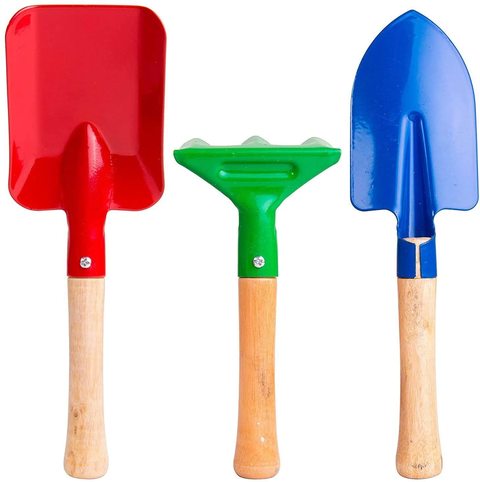 Hoome Kids Garden Tools Set With Tote Hand Rake Shovel Trowel