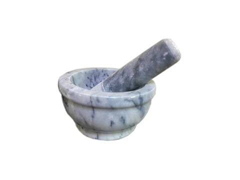 Lion Hand Held Marble Mortar And Pestle Set Herb Grinder Size 4 Inches 10.15 cm Original Made In Pakistan