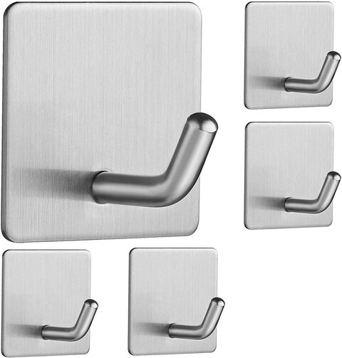 Adhesive Hooks, Silver Self Adhesive Bathroom Towel Hooks Heavy