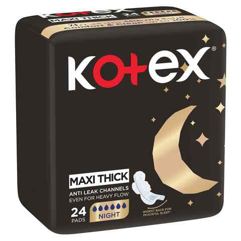 اشتري Kotex Maxi 3D Night Pads 24 Sanitary Pads Twin Pack في الامارات