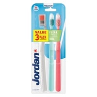 Jordan Clean Smile Medium Toothbrush Multicolour Value 3 PCS