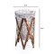 LINGWEI Laundry Basket Hamper Storage Organizer Bag with Wooden Frame Large Thick Basket Wooden Fabric Folding Dirty Clothes Storage Basket