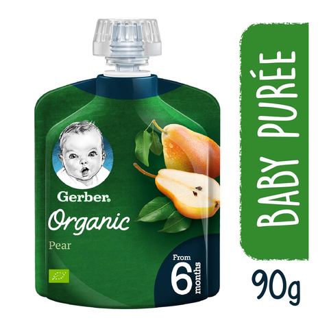 Gerber Organic Pear Puree From 6 Months 90g