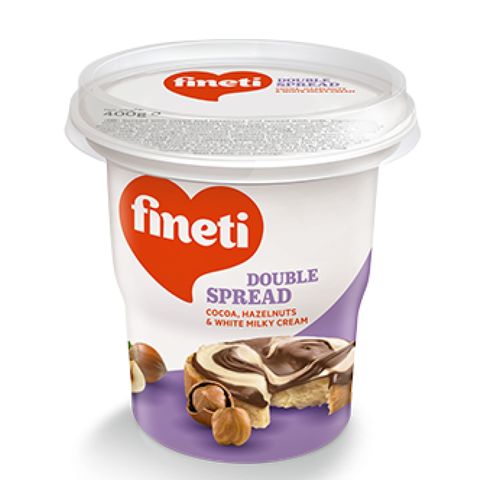 Fineti Double Spread Cocoa, Hazelnuts and White Milky Cream 400g