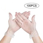 اشتري قفازات عام-100pcs قفازات شفافة يمكن التخلص منها تنظيف مسحوق مجانا منزل الشعر العمل حماية PVC النفط واقية في الامارات