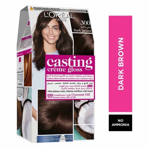 Buy L’Oréal Paris Casting Creme Gloss Hair Colour 300 Dark  Brown Online - Shop Beauty & Personal Care on Carrefour UAE