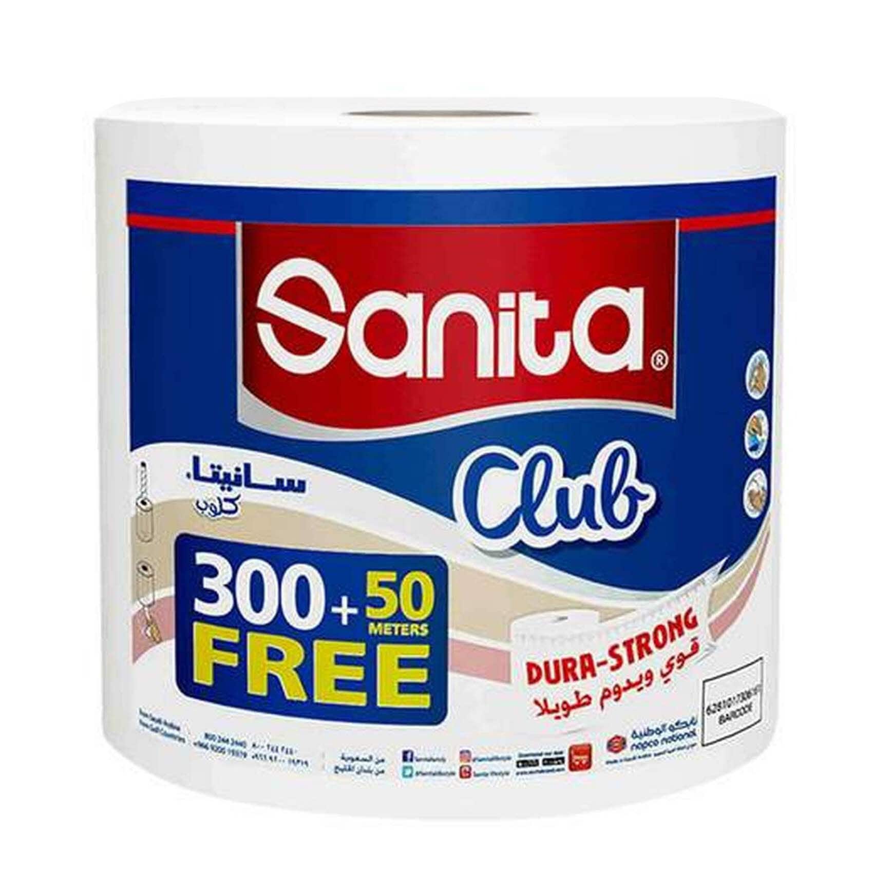 Buy Sanita Club Dura Strong Kitchen Towel Roll 350m White Online Shop Cleaning Household On Carrefour Uae