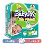 Buy Babyjoy Stretch Newborn Diapers - Size 1 - 0-4 Kg - 60 Diapers in Egypt