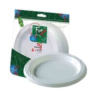 Fun Everyday Plastic Plates White 18cm 50 PCS