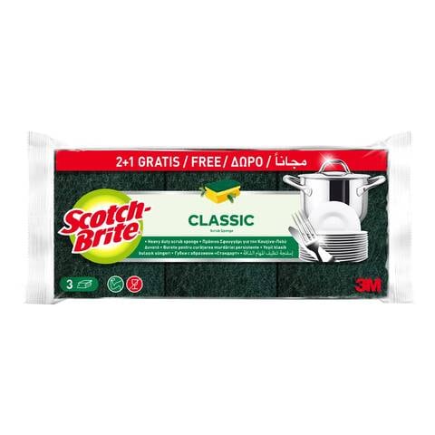 Scotch-Brite Heavy Duty Classic Nail Saver Scrub Sponge 3 PCS