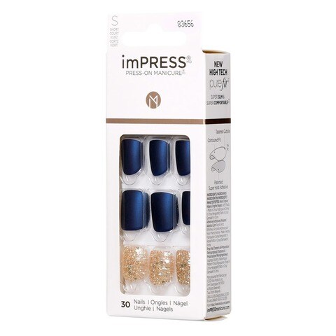 Kiss Impress Press-On Manicure False Nails 83656 Short Wannabe Star 30 PCS
