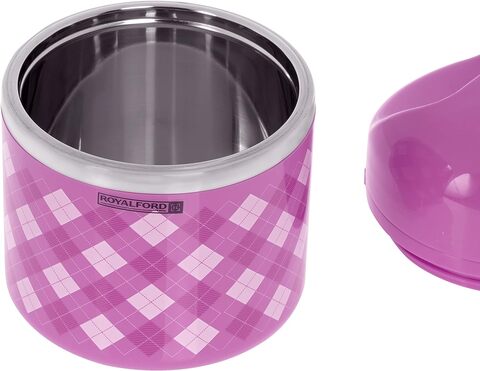Royalford Stainless Steel Single Food Container Pink
