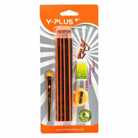 Y-Plus Graphite Pencil 12 With Sharpener 2 And Eraser Multicolour