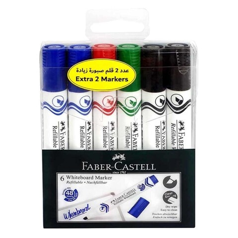 Faber-Castell Refillable Whiteboard Markers Multicolour 6 PCS