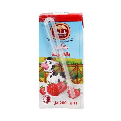 Baladna Long Life Milk Full Fat Strawberry Flavored 200ml
