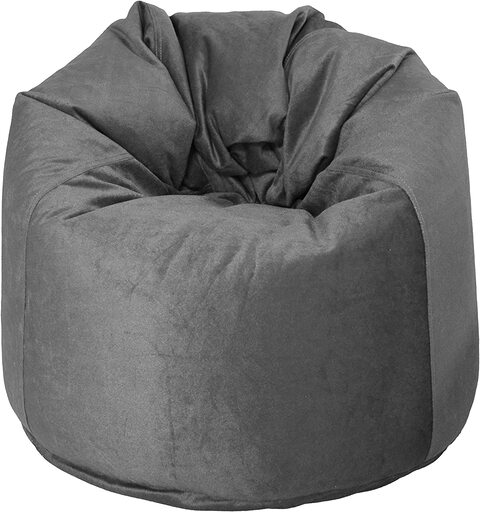 Luxe Decora Soft Suede Velvet Bean Bag Cover Only (Large, Light Grey)