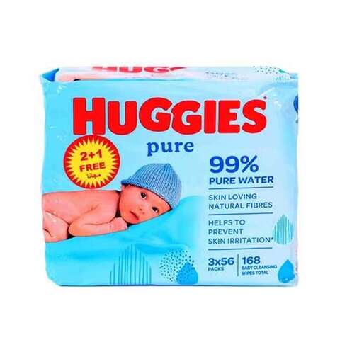 Huggies Baby Wipes Pure 56wipesx3