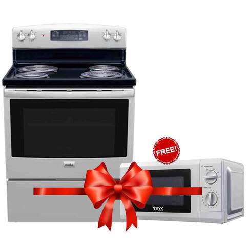 Mabe Electric Cooker EML535NXF0 76CM Stainless Steel + Oryx Microwave&nbsp;
