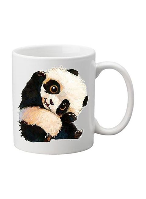 Giftex Panda Printed Mug White/Black/Beige 4.5X3.4Inch