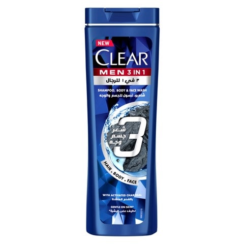Clear Men Complete 3-In-1 Hair Body And Facewash With Activated Charcoal 200ml