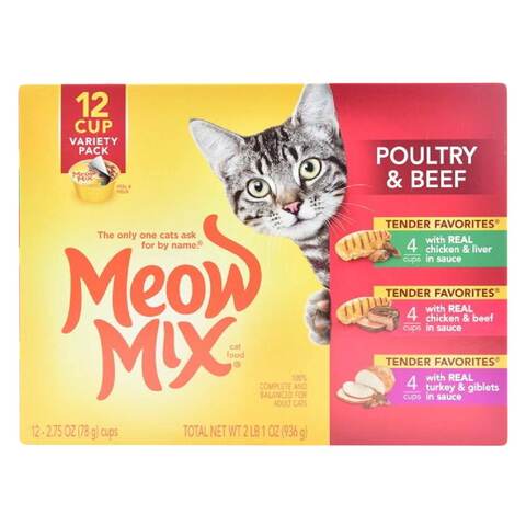 Buy Meow Mix Poultry And Beef Cat Food 936g Online Carrefour Kuwait